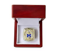 Huadafun Réplique de l'anneau Champion 2021 Rose Bowl - Michigan Wolverines Bague en Or, Collection Rugby et Sport Universitaire, Cadeau pour Hommes, Garçons, Anciens Élèves & Fans