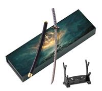 Huadafun Réplique d'Épée Shadowblade d'Elden Ring - Katana Miniature 10,2" en Métal avec Support, Décoration de Bureau & Cadeau pour Gamers, Collectionneurs, Fans d'Anime