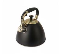 HuadaXtai 1 Bouilloire Inox Cuisinière Théière Sifflet Facile Entretien Acier Solide Notification Sonore Convient Maison Famille Travail Réunions, Bouilloire Siffleuse KV-535 3L, Noire