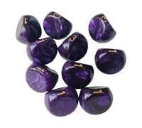 HuadaXtai 10 Pièces Dés Polyédriques à Trois Faces Dés Numériques Dés de Jeu Jouets de Fête En Acrylique Solide avec Chiffres Lisibles Adapté pour Les Jeux de S, Violet