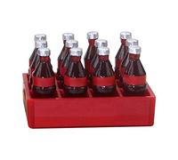 HuadaXtai 12 Pièces Mini Coca Accessoire Maison Poupée Alimentaire Modèle Plastique Écologique Décoration Scène Convient pour Anniversaire Mariage Petit-déjeune, Argent Cap