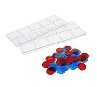 HuadaXtai 2 Pièces Jeu de Dix-frame Set de Tableaux d'Activité Mathématiques Compteurs Magnétiques Disques Manipulables Pvc Transparent Adapté aux Enfants