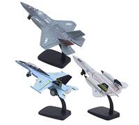 HuadaXtai 3 Pièces Modèle Avion de Chasse Diecast Zinc Alliage Jouet Collection Pull Back avec Lumière Convient pour Cadeau Décoration Intérieure Collection