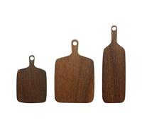 HuadaXtai 3 Pièces Planche à Découper Maison de Poupée Mini Couperet Bois Accessoires Cuisine Miniature avec Poignée Convient pour Collection Décoration de Mais, marron foncé