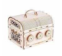 HuadaXtai 3D Coffre Code en Bois Boîte Coffret Modèle Maquette avec Mécanisme de Verrouillage à Assembler Basswood Gravure, Grand Coffre Au Trésor en Bois À Monter Soi-même