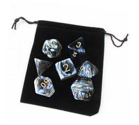 HuadaXtai 6 Dés Polyédriques En Acrylique, Jouets D8 D10 D12 D20 avec Pochette pour Jeu de Rôle RPG, Jeu de Société, Enseignement Des Mathématiques