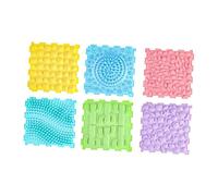 HuadaXtai 6 Pièces Tapis Sensoriel Puzzle Massage Jeu Modulable TPE Flexible Stimule Développement Adapté Salle de Jeux Apprentissage Centre D'Éveil Exe, Sans rouge