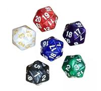 HuadaXtai 6x Jeu de Cartes à 20 Faces avec 6 Dés D20 pour L'enseignement Des Mathématiques