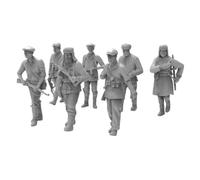 HuadaXtai 7 Pièces Figurines Miniatures Figurines Militaires Maquettes Diorama Résine Unibody Prêtes à Peindre Détails Uniformes Ceinturons Bottes Convient à, 1/72 2.4CM