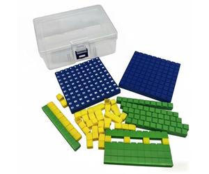 HuadaXtai Aide Arithmétique Enfant Ensemble Éducatif Supports Blocs Base Dix Plastique pour Nombres Addition Soustraction Manipulation Complément Apprentissage, Emboîtable 62 Pcs