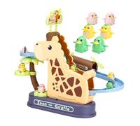 HuadaXtai Animaux Grimpant Aux Escaliers, Toboggan, Circuit de Course électrique, Jouet pour Garçons et Filles, Cadeau Idéal pour Les Enfants de 3 à 6 Ans, 6 pièces Animaux