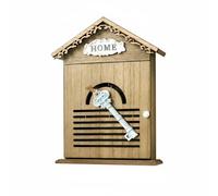 HuadaXtai Armoire à Clés Murale Boite Protectrice Bois Patiné Allure Rétro avec Système Suspendre Clés Utilisation Ambiance Rurale, Maison Rétro