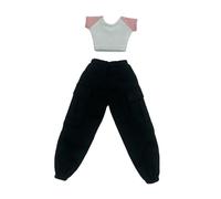 HuadaXtai Armoire de Poupée Féminine à L'échelle 1/6, Ensemble T-shirt et Pantalon pour Figurines D'action de 12 Pouces, Rose