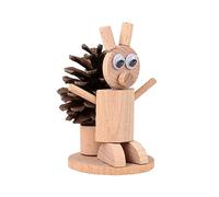 HuadaXtai Artisanat en bois de jouet d'animal en bois de bricolage pour la décoration de petits animaux de figures d'enfants, écureuil