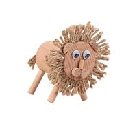 HuadaXtai Artisanat en bois de jouet d'animal en bois de bricolage pour la décoration de petits animaux de figures d'enfants, Lion