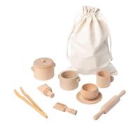 HuadaXtai Bac à outils sensoriel avec sac, jouets Montessori, pelle et pinces en bois pour garçons et filles