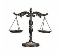 HuadaXtai Balance de Justice Sculpture Maquette Symbole d' en Fer Forgé Finition Patinée Décorative Cadeau Juridique Adaptée aux Bureaux d'Avocats Bibliothèques, Bronze Antique