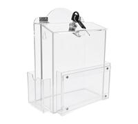 HuadaXtai Boîte à Suggestions Murale avec Serrure, Boîte à Dons avec Emplacement pour 2 Clés, pour Usage Domestique, Clair