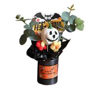 HuadaXtai Bouquet de Citrouille Décoration de Table avec Fleur Artificielle et Tête de Citrouille Ornement Ludique En PP Approprié pour Les Événements et Les Ca, Blanc