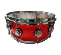 HuadaXtai Caisse Claire Acrylique Professionnelle Tambour Percussion Batterie Fût Transparent Lugs Renforcés Accord Stable Cerclage Métal Ton Lumineux Adaptée, Rouge, style to 4