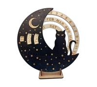 HuadaXtai Calendrier perpétuel Suspendu en Bois Rond, décoration Murale rotative, Calendrier des Anniversaires, Design Vintage, idéal pour Le Bureau et la Maison.