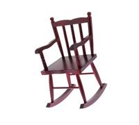 HuadaXtai Chaise à Bascule En Bois pour Maison de Poupée, échelle 1:6, Scène de Chambre Miniature, Jouet de Simulation, Chaise pour Décoration de Maison de Poup, Rouge