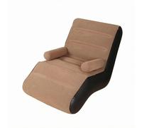 HuadaXtai Chaise Longue Gonflable S Comprenant Fauteuil Relax Siège Repose Corps avec Surface Floconnée en PVC et Dossier Inclinable Accoudoirs Cylindriques et, Café, Type S