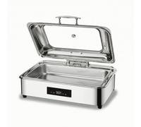 HuadaXtai Chauffe Buffet Électrique Réchaud Chafing Dish Serveur Maintien de Température pour Plats Frais et Délicieux avec, Rectangulaire, Cadre De Luxe Affichage Numérique À Compartiment Unique