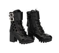 HuadaXtai Chaussures à Talons Hauts, échelle 1:6, Bottes pour Figurines de Soldats de 12 Pouces, Accessoires D'habillage, Le noir