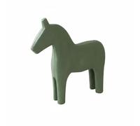 HuadaXtai Cheval à Bascule Cheval Décor Figurine Bois Essence Naturelle Esthétique Patine Sobre Œuvre Faite Main Collection Déco Cadeau Amis Adapté aux Étagères Consoles Salons, Vert, L