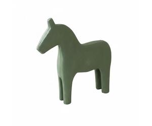 HuadaXtai Cheval à Bascule Cheval Décor Figurine Bois Essence Naturelle Esthétique Patine Sobre Œuvre Faite Main Collection Déco Cadeau Amis Adapté aux Étagères Consoles Salons, Vert, L