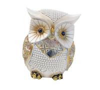 HuadaXtai Chouette miniature Figurine Décorative de chouette statue étagère de jardin décoration polyvalente, Blanc