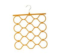HuadaXtai Cintre à écharpes, Organiseur de Garde-robe à 4 Niveaux, Gain de Place, Antidérapant, 16 Anneaux, pour Pantalons, Salle de Bain, Orange