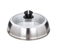 HuadaXtai Cvercle Wok à Parois Hautes Résistant Cvercle Wok Visualition Traparente Pratique Usteile Cuisine pr Vapeur, 26CM