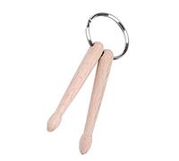 HuadaXtai de Batterie Porte-clés Miniature Bois Percussion Pendentif Créatif Décoratif Convient à Cadeau Anniversaire Voiture Maison, 2 baguettes