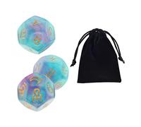 HuadaXtai Dés Astrologiques En Acrylique, Dés de Constellation, Dés Polyédriques pour Jeux de Société de Table, 3 Pièces, style A