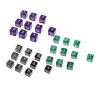 HuadaXtai Dés de Jeu de Rôle Numérique 30x D à 6 Faces, pour L'enseignement Des Mathématiques, Jeu de Table Familial, Fête de Jeu de Rôle, Accessoires de Jouets, Noir Vert Violet