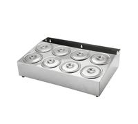 HuadaXtai Distributeur de Condiments Organisateur, Moderne Et Minimaliste, Double Rangée 8 Compartiments avec Fente De Rangement