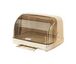 HuadaXtai Égouttoir à Bouteilles, Bol Multifonction, 'égouttage, Range-couverts avec Couvercle pour Plan de Travail, Beige