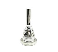 HuadaXtai Embouchure Tuba Embouchure Cuivre Buse Accessoire Musicien avec Bord Large Soutien Confort Corps Conique Strié Plaqué Argent Ton Plein Adaptée aux Répétitions Scènes Remplacements