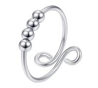 HuadaXtai Ensemble de 5 Anneaux Rotatifs, Anneau de Méditation, Ornement Scintillant, 5 pièces