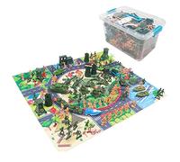 HuadaXtai Ensemble de Jeu de Figurines de Comprenant Des Chars, Des Avions et Un Hélicoptère, avec Boîte de Rangement pour Adultes et Enfants.