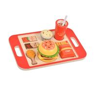 HuadaXtai Ensemble de Jeu de Hamburgers Empilables En, Jouet de Cuisine Alimentaire, Activités éducatives pour Les 3 à 5 Ans, Vacances et