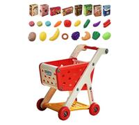 HuadaXtai Ensemble de Jeu de Rôle pour Enfants : Mini-Caddie de Courses à sur Un Bureau, Rouge