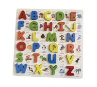 HuadaXtai Ensemble de Puzzle En Bois avec Blocs D'apprentissage pour Favoriser La Perception et L'apprentissage D'âge Préscolaire (3, Alphabet