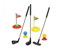HuadaXtai Équipement de Golf Enfants Pack Putter Balles Tapis Jouet de Putting Objectifs Drapeaux Tees Inclus Poids Léger Mise en Place Rapide Convient aux Jeux à la Maison Jardin Maternelle