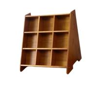 HuadaXtai Étagère de Présentation en Bois Original Vitrine d'Exposition à 9 Cases pour Figurines de Collection Boîte à Ombres Stable pour Jouets et Poupées, Brun