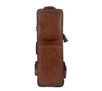 HuadaXtai Étui Instrument à Vent Électrique Sac à Dos Housse Boîte Pochette en Similicuir PU Texturé avec Compartiment Zippé et Panneau Dorsal Rembourré Adapté, Array, Marron, 78 Cm Long