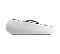 HuadaXtai Étui Violon Housse Boîtier Coffret Valise avec Coque Solide Joint Étanche Contre Pluie et Humidité Poignée Confort et Bretelles Courbées Adaptée aux, Blanc