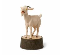 HuadaXtai Figurine Chèvre Livre Mascotte Bibelot Sculpté avec Expression Unique en Plastique et Papier Adapté pour Enfant Amateur d'animaux Maison Étagère , Blanc